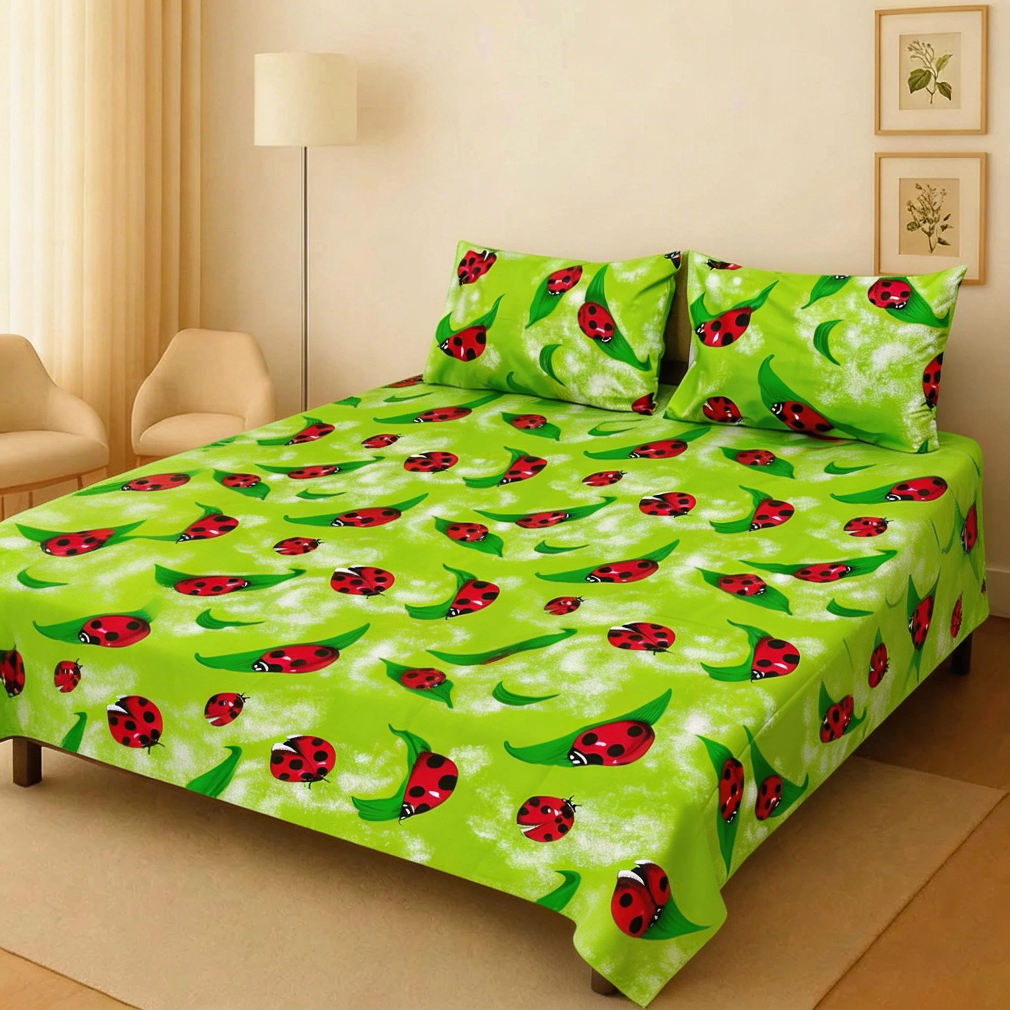 CUTE LADYBUG BEDSHEET SET - 3 PCS