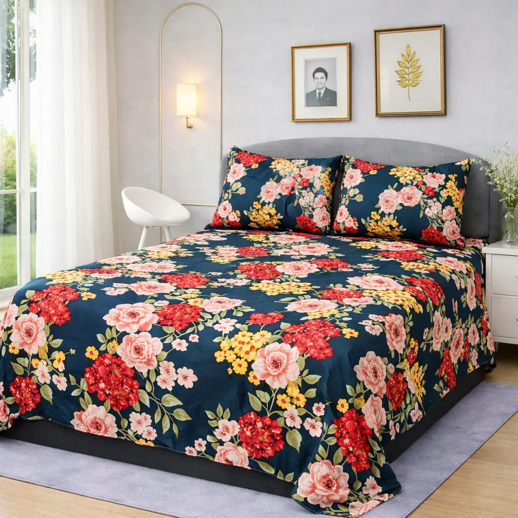 LUXURY BOTANICAL MEADOW BEDSHEET SET - 3 PCS