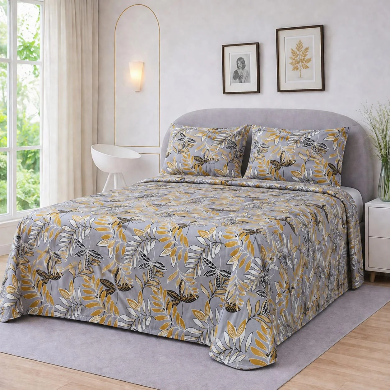MODERN DAISY DAWN BEDSHEET SET - 3 PCS