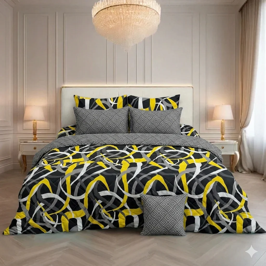 YELGREY ZIGZAG COMFORTER SET- 7 PCS